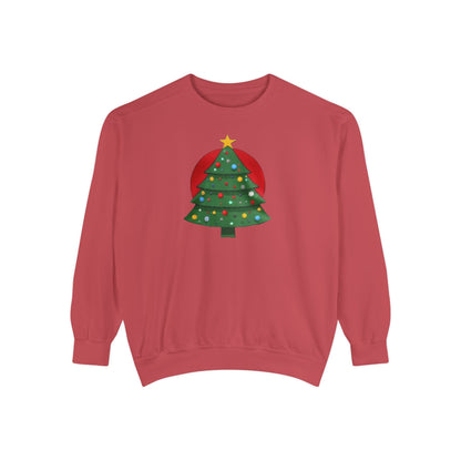 Christmas Tree Sweater, Unisex Garment-Dyed Sweatshirt