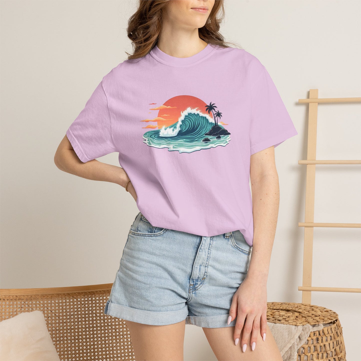 Sunset Surf Graphic T-Shirt — Tropical Wave Island Tee