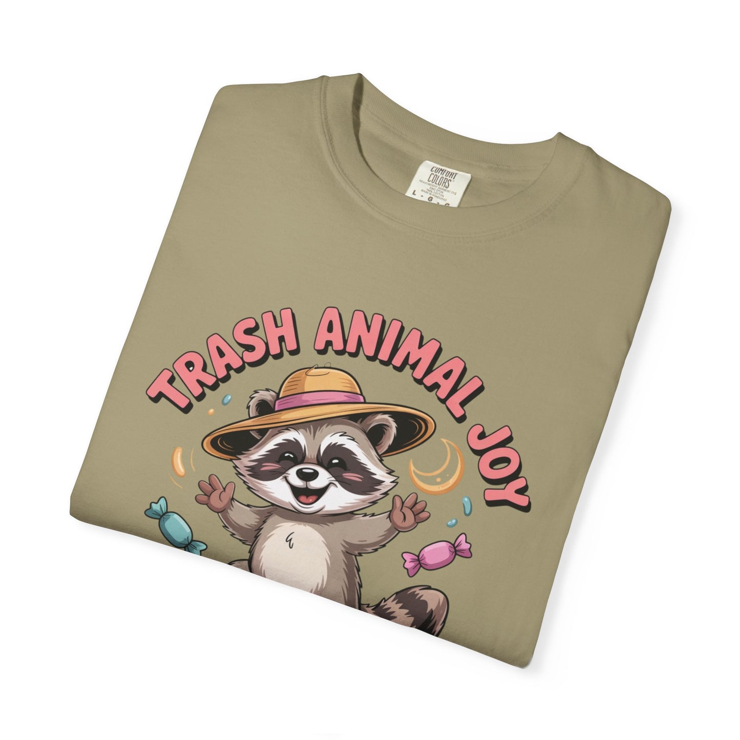 Trash Animal Joy Raccoon T-Shirt — Cute Candy-Loving Graphic Tee