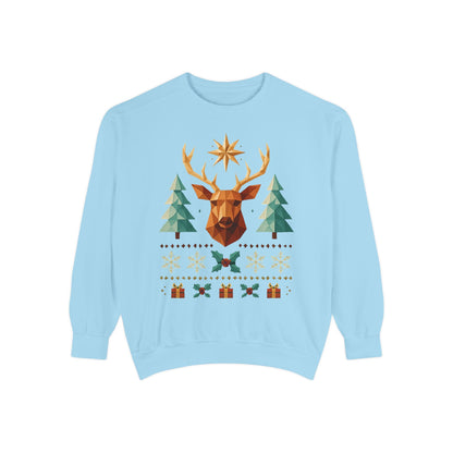 Reindeer Forest Sweatshirt — Vintage Holiday Moose Crewneck