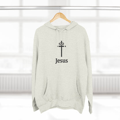Jesus Cross Minimalist Hoodie — Faith Graphic Fleece Pullover