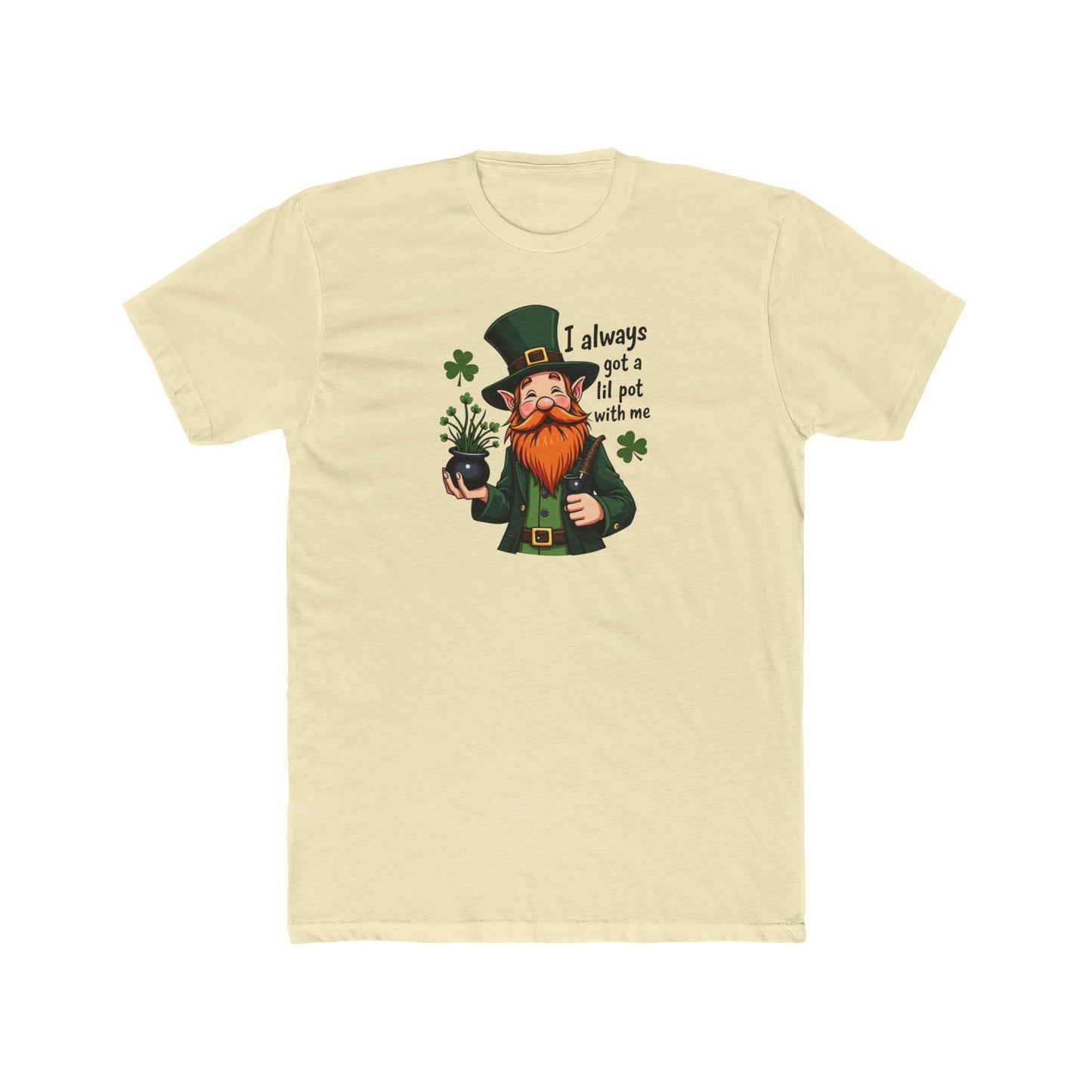 Leprechaun with little pot, Unisex Cotton Crew Tee