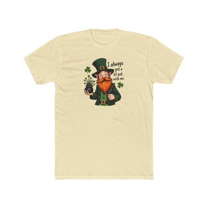 Leprechaun with little pot, Unisex Cotton Crew Tee