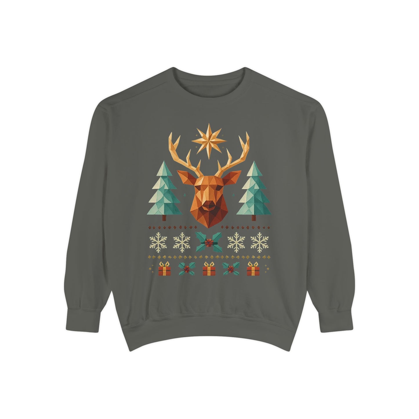 Reindeer Forest Sweatshirt — Vintage Holiday Moose Crewneck
