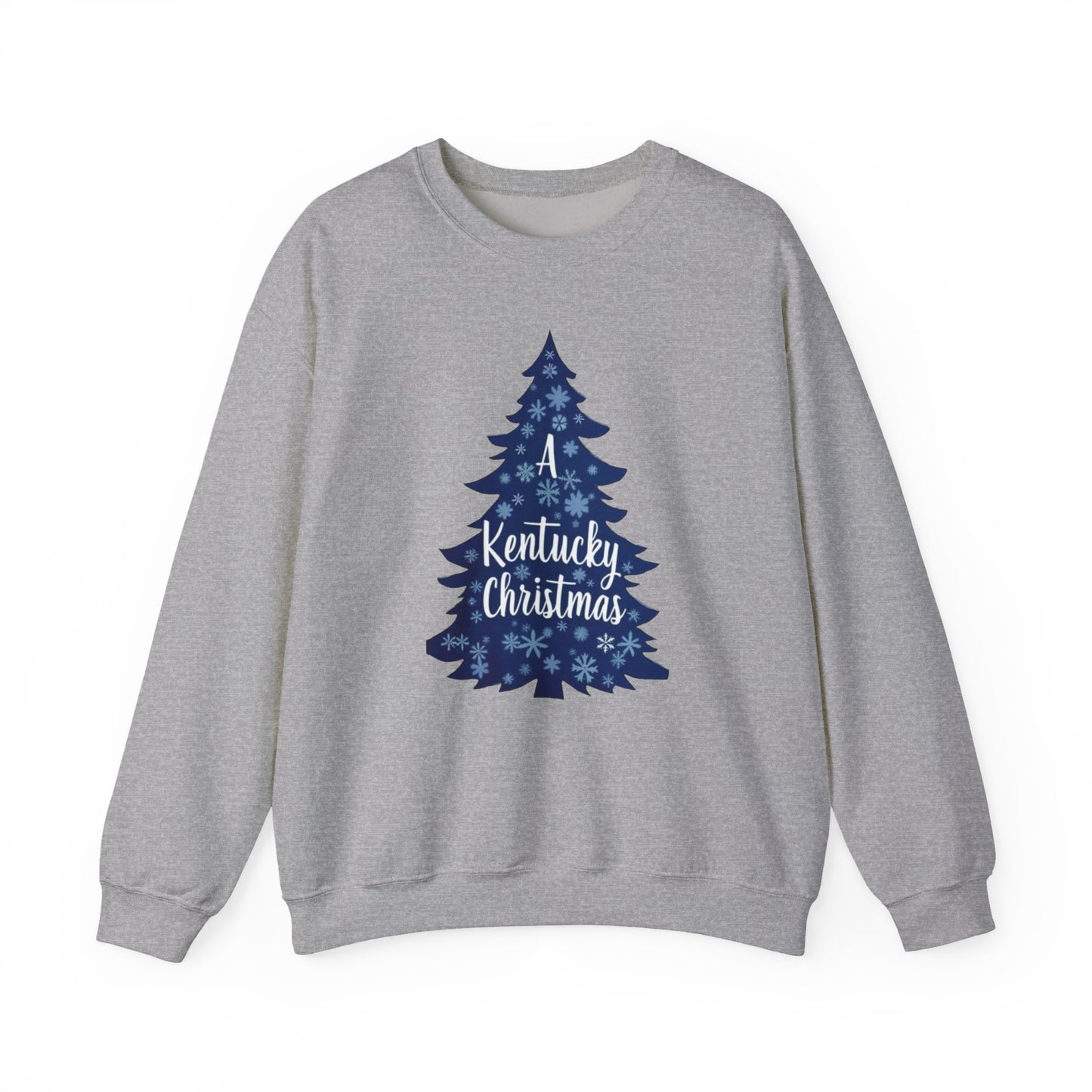 Kentucky Christmas Sweatshirt — Blue Plaid Tree Holiday Crewneck
