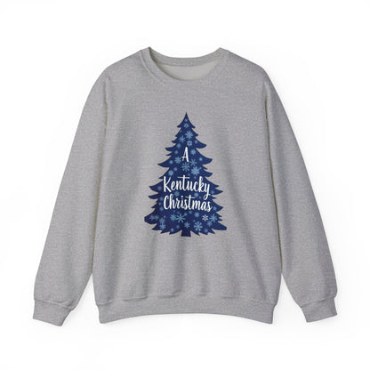 Kentucky Christmas Sweatshirt — Blue Plaid Tree Holiday Crewneck