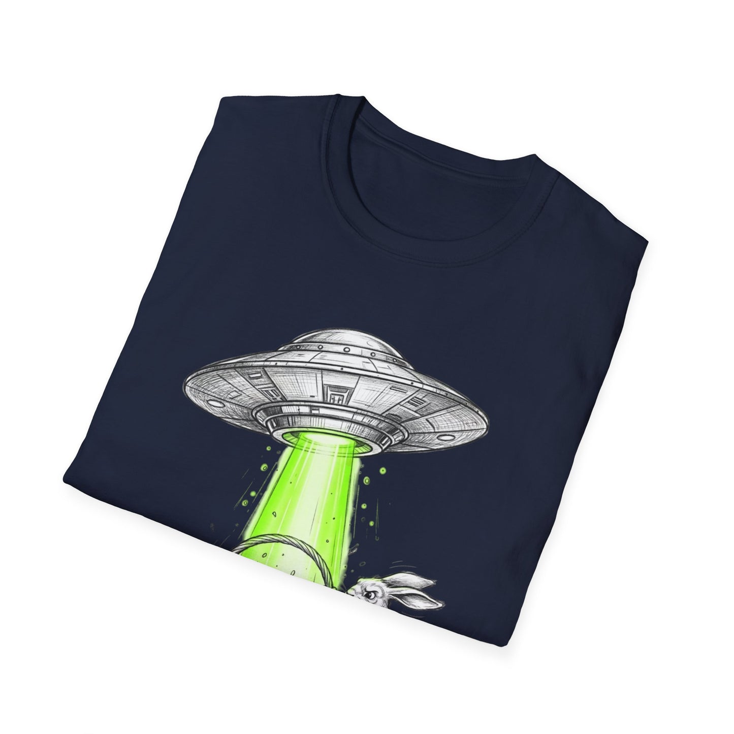 Alien Abduction Easter Bunny T-Shirt — UFO Beaming Candy Design
