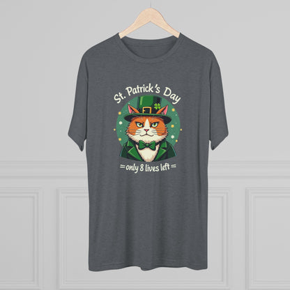 St. Patrick’s Day Cat Tee — “Only 8 Lives Left” Funny Irish Holiday Shirt