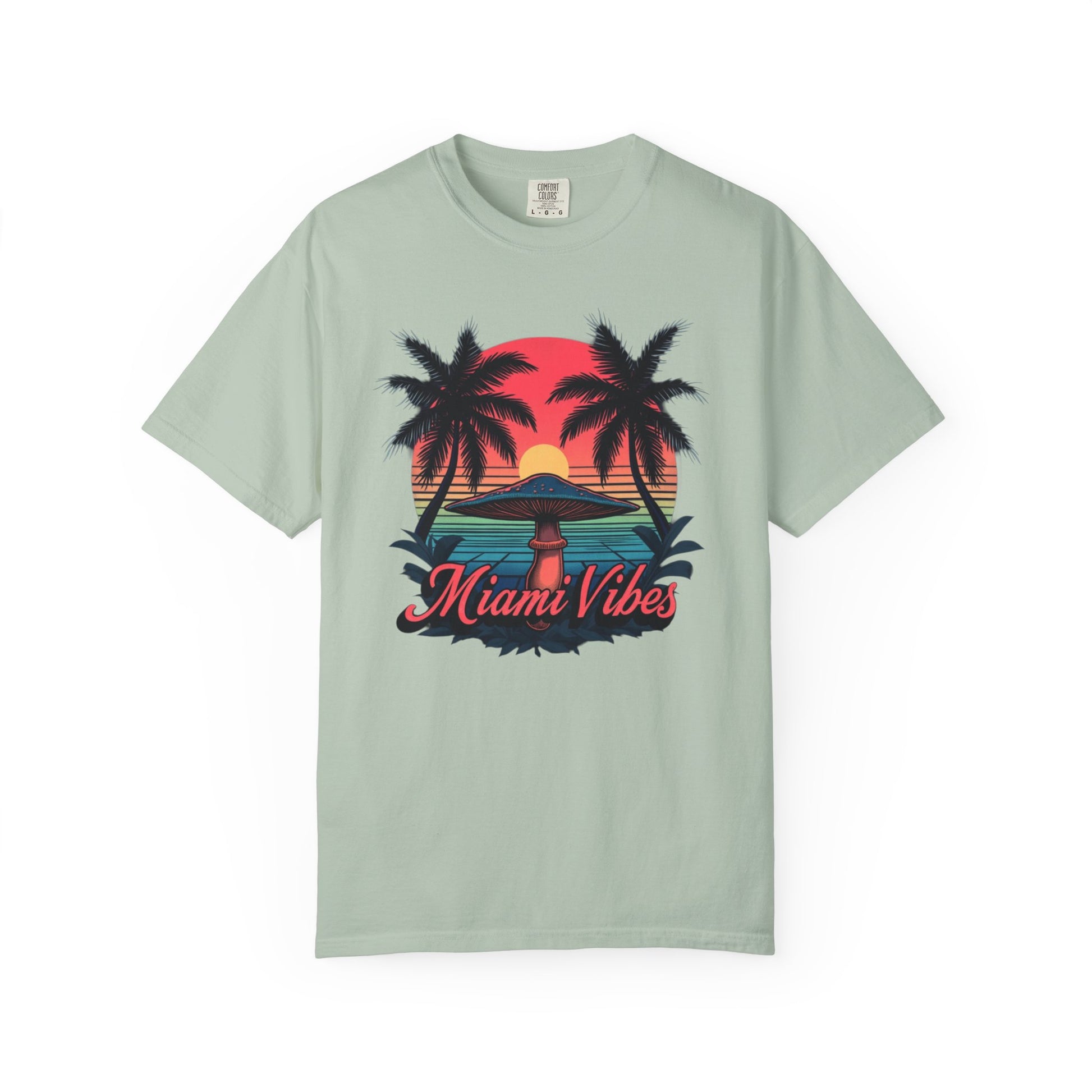 Miami Vibes, T-Shirt with Tropical Vibes Design, Summer Apparel, Beachwear, Gift for Vacation Lovers, Relaxed Style - Psychonaut Swag