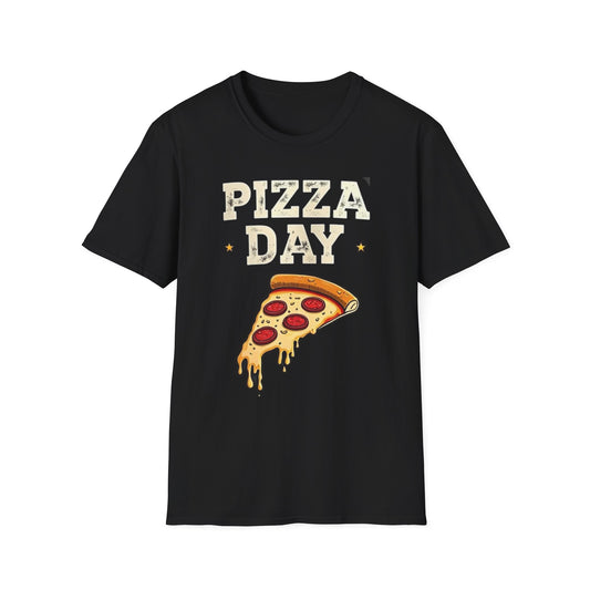 Pizza Day Unisex Softstyle T-Shirt | Fun Foodie Shirt for Pizza Lovers, Casual Wear, Gift for Food Enthusiasts, Celebration Apparel