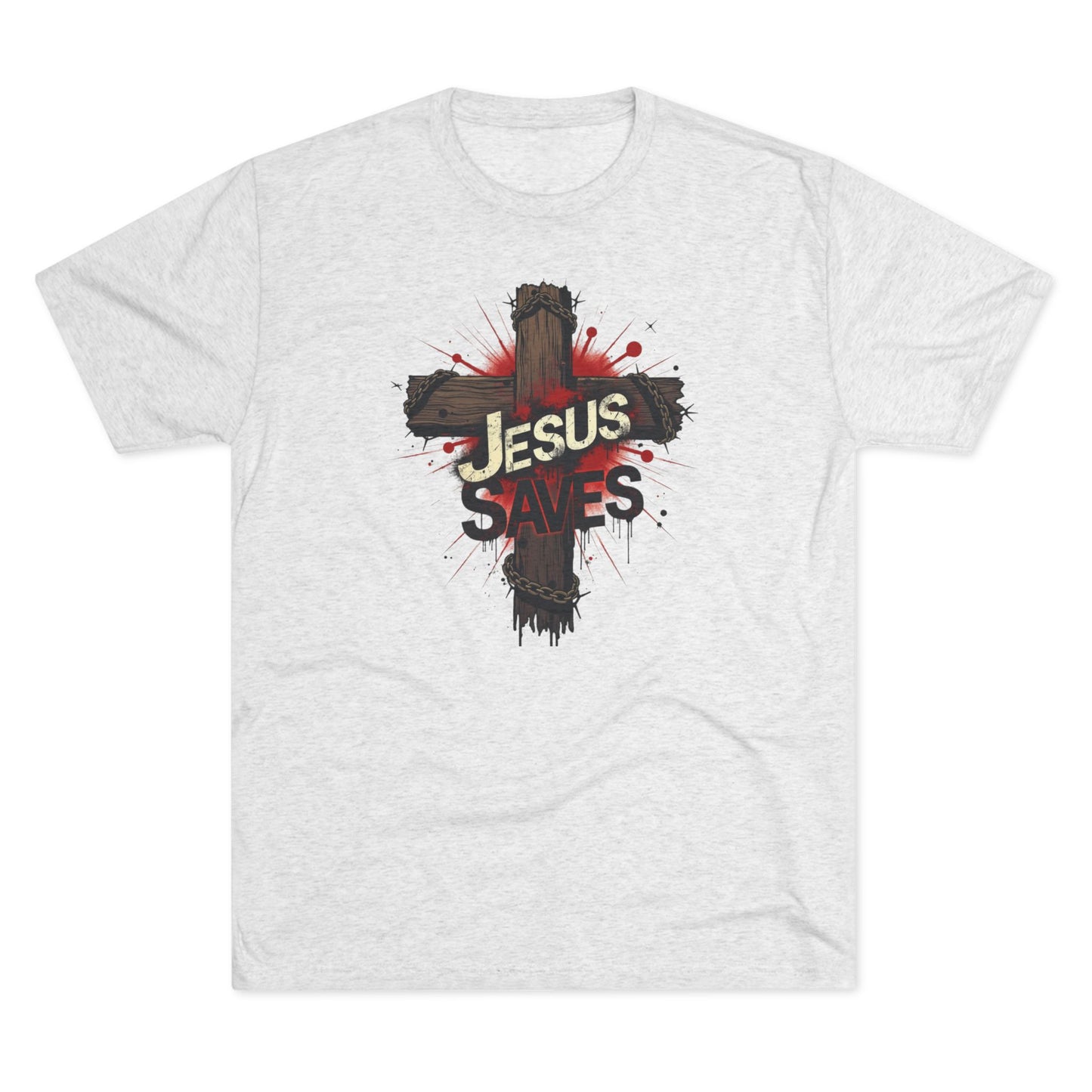 Jesus Saves Cross Tee — Christian Faith Graphic T-Shirt