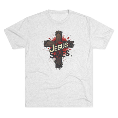 Jesus Saves Cross Tee — Christian Faith Graphic T-Shirt