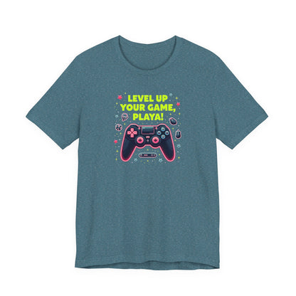 Level Up Your Game Playah! Gaming T-Shirt — Retro Controller Design