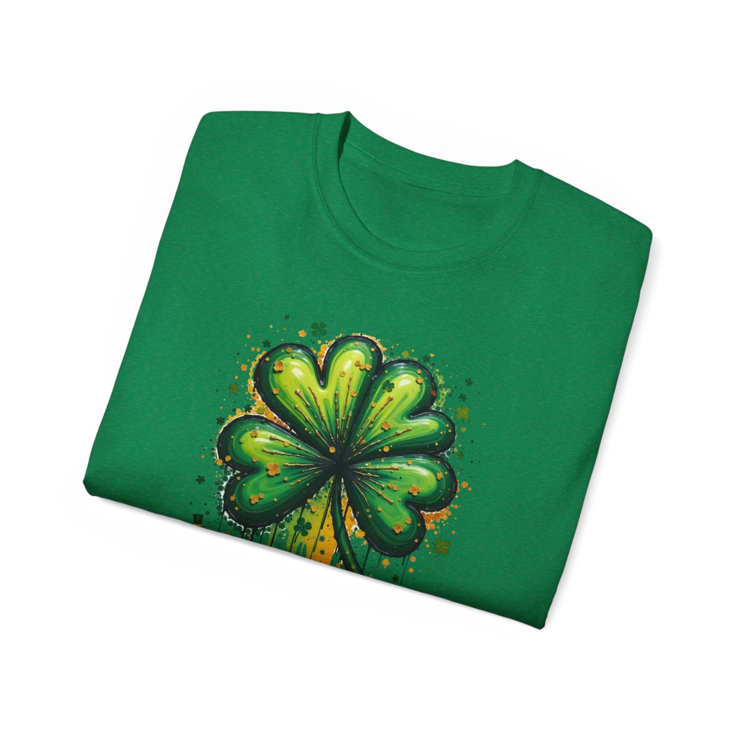 St. Patrick's Day Paint-Splatter Shamrock T-Shirt