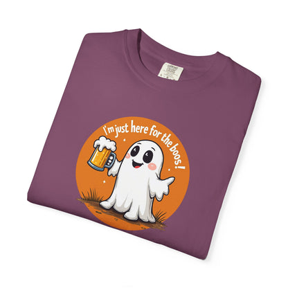 Halloween Ghost Beer T-Shirt — "I’m Just Here for the Boos" Cute Spooky Tee