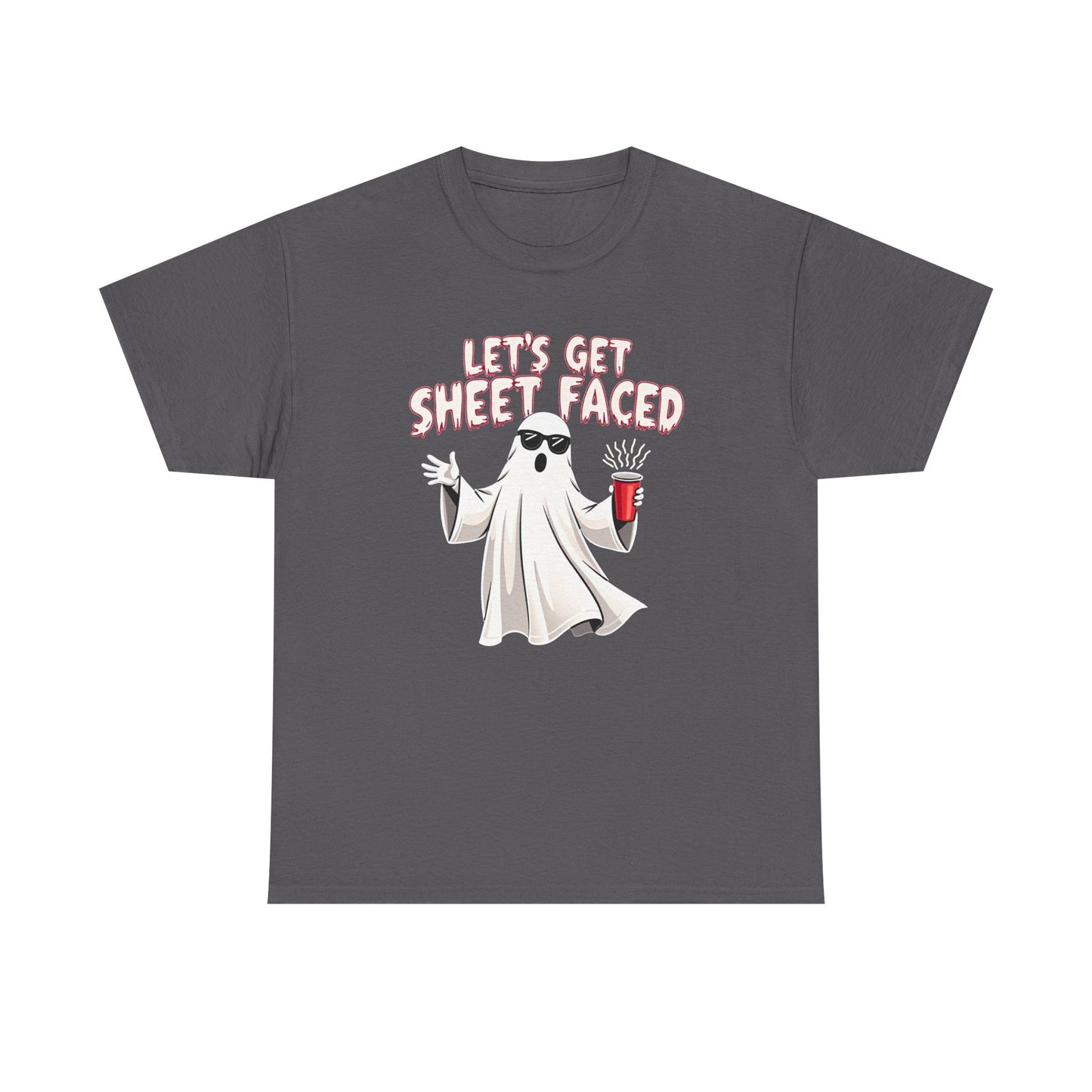 Let's Get Sheet Faced Ghost T‑Shirt — Funny Halloween Party Tee