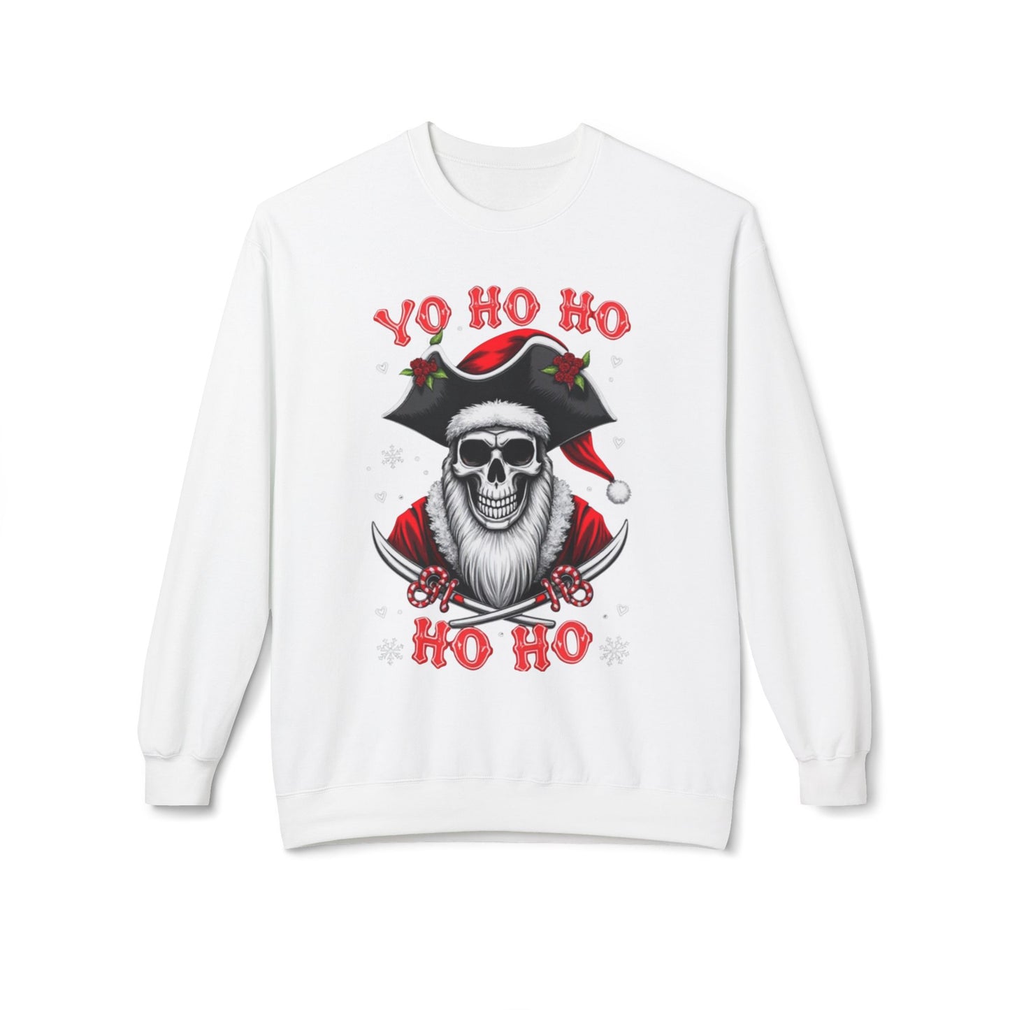 Skeleton Santa, Yo ho ho, Crewneck Sweatshirt — "Yo Ho Ho" Gothic Christmas Pullover