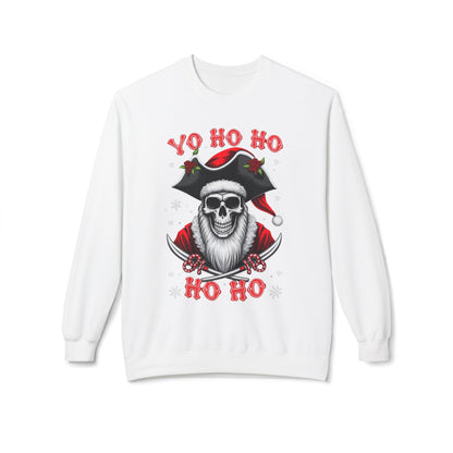 Skeleton Santa, Yo ho ho, Crewneck Sweatshirt — "Yo Ho Ho" Gothic Christmas Pullover