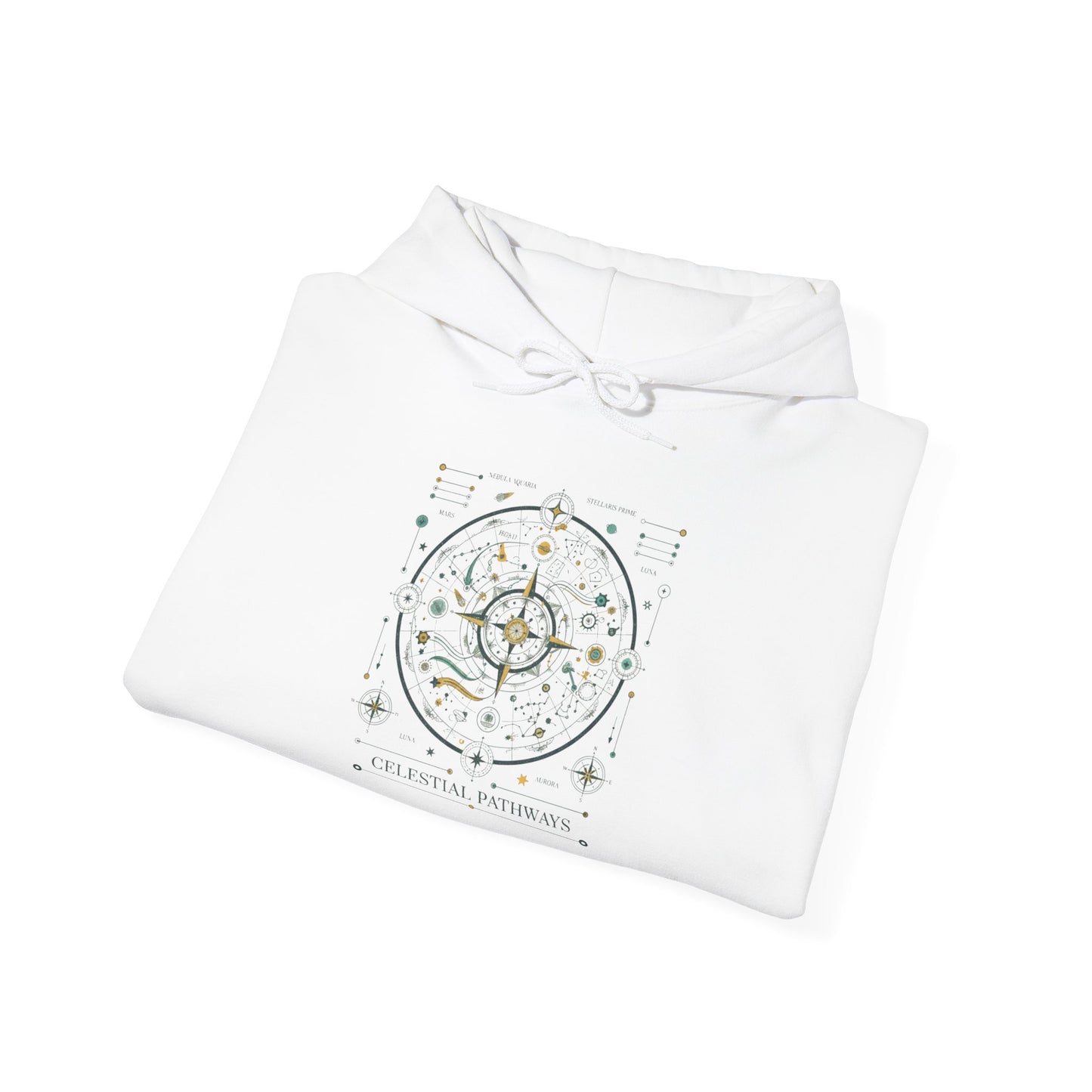 Celestial Pathfinder Hoodie — Vintage Star Map Graphic Sweatshirt