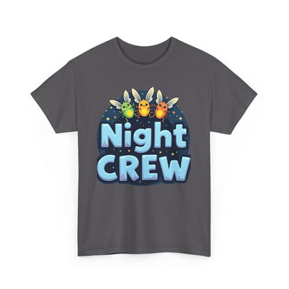 Night Crew Unisex Heavy Cotton Tee, Comfortable Graphic Tee, Great for Parties, Casual Wear, Gift for Friends, Summer Events - Psychonaut Swag