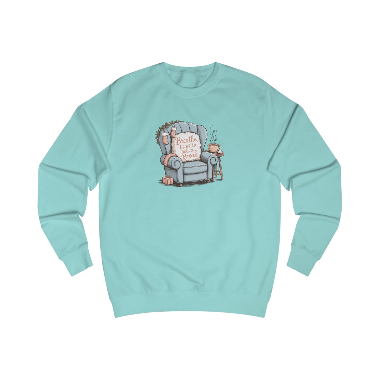 Book Lover Sweatshirt — Cozy Reading Chair Design (“Happiness is a Cup of Tea & a Good Book”)