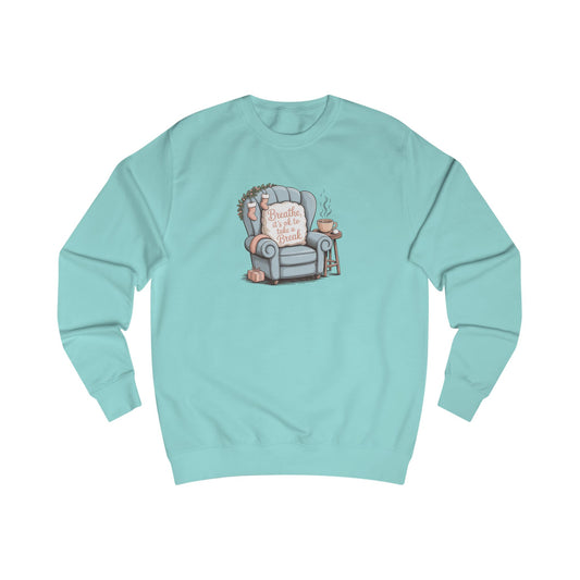 Book Lover Sweatshirt — Cozy Reading Chair Design (“Happiness is a Cup of Tea & a Good Book”)