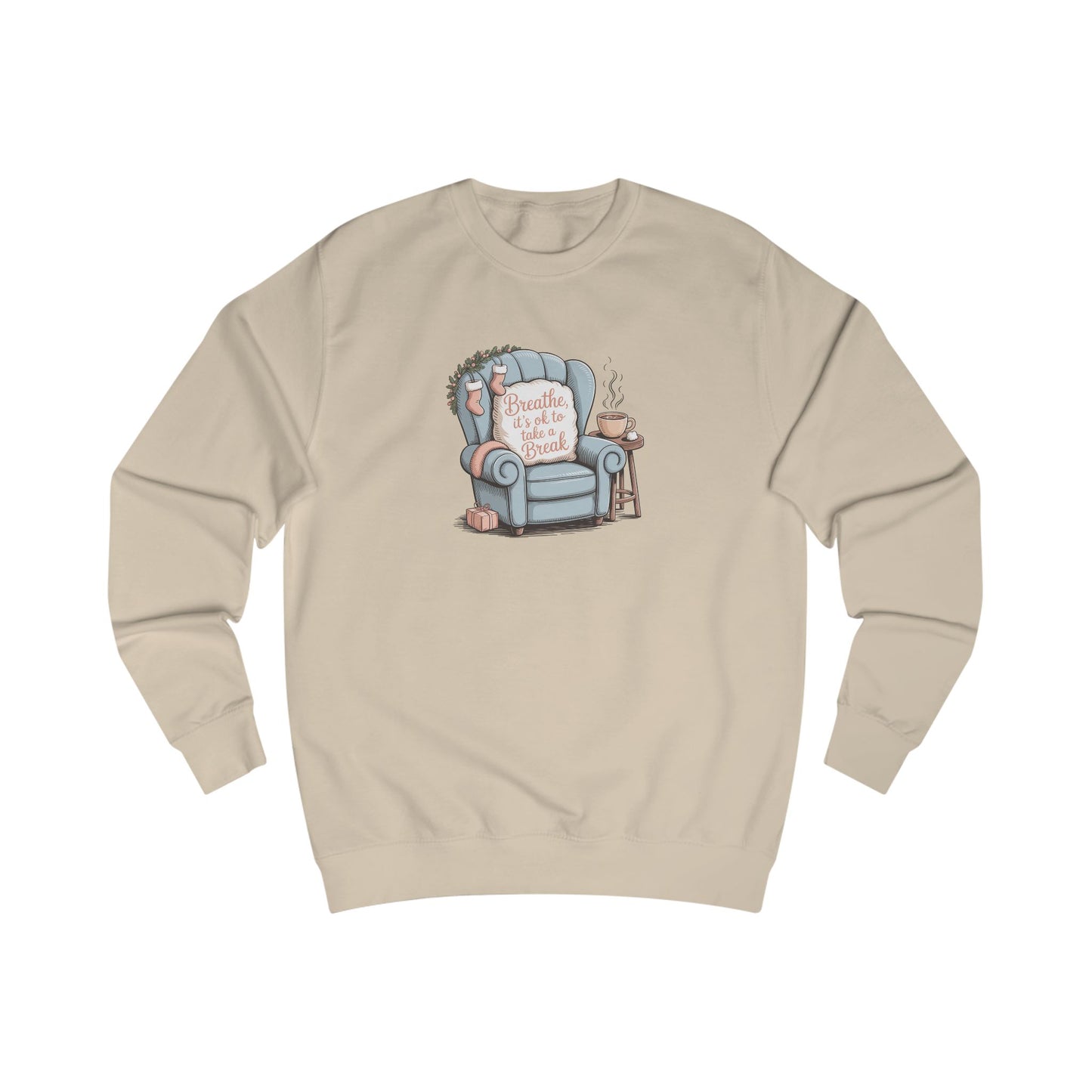 Book Lover Sweatshirt — Cozy Reading Chair Design (“Happiness is a Cup of Tea & a Good Book”)