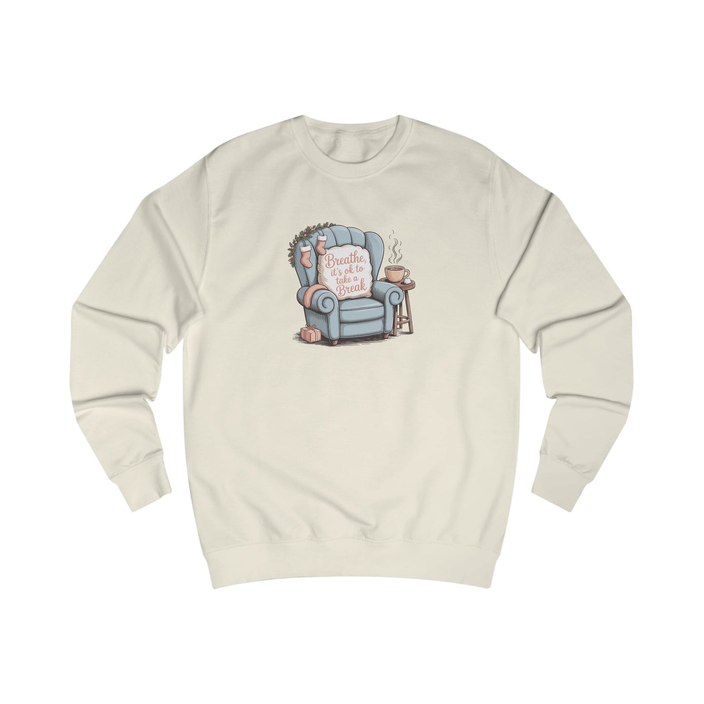 Book Lover Sweatshirt — Cozy Reading Chair Design (“Happiness is a Cup of Tea & a Good Book”)