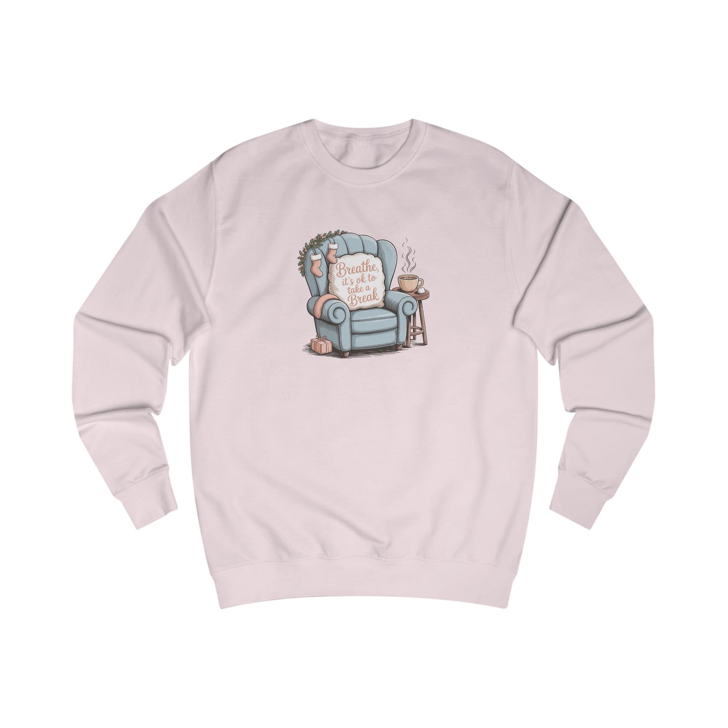 Book Lover Sweatshirt — Cozy Reading Chair Design (“Happiness is a Cup of Tea & a Good Book”)