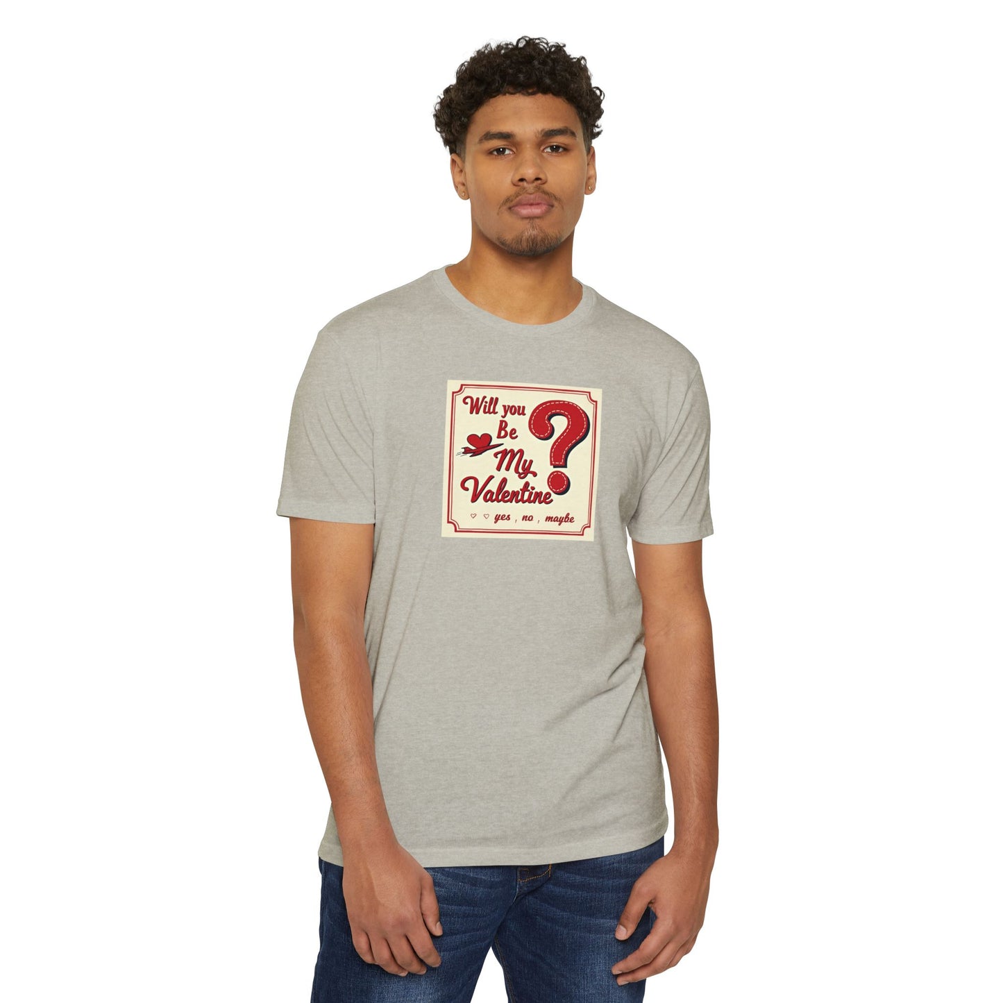 Valentine Question Mark T-Shirt — "Will You Be My Valentine?" Retro Design