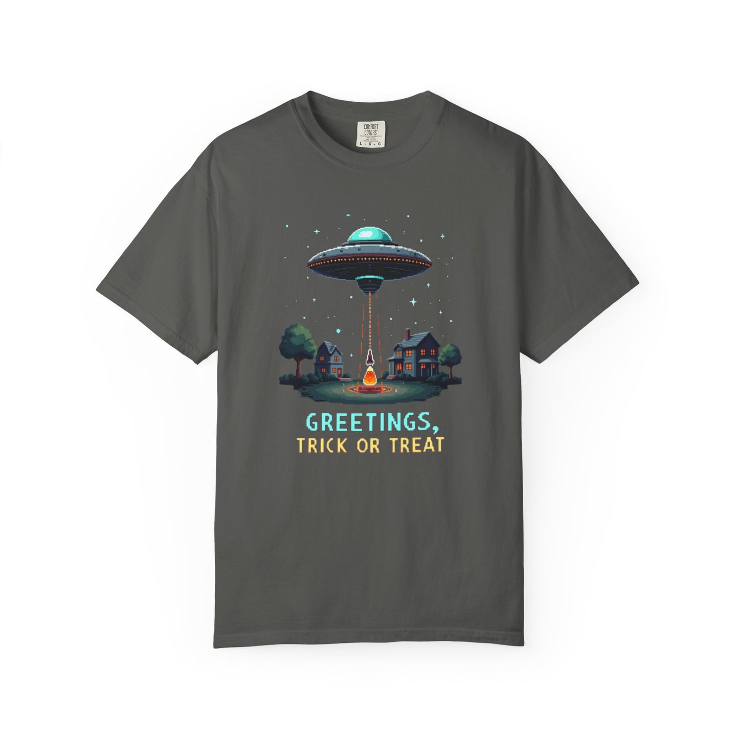 Halloween Alien Greetings T-Shirt, Unisex T-Shirt, Funny Halloween Tee, Trick or Treat Shirt, Spooky Season Apparel, Gift for [...]