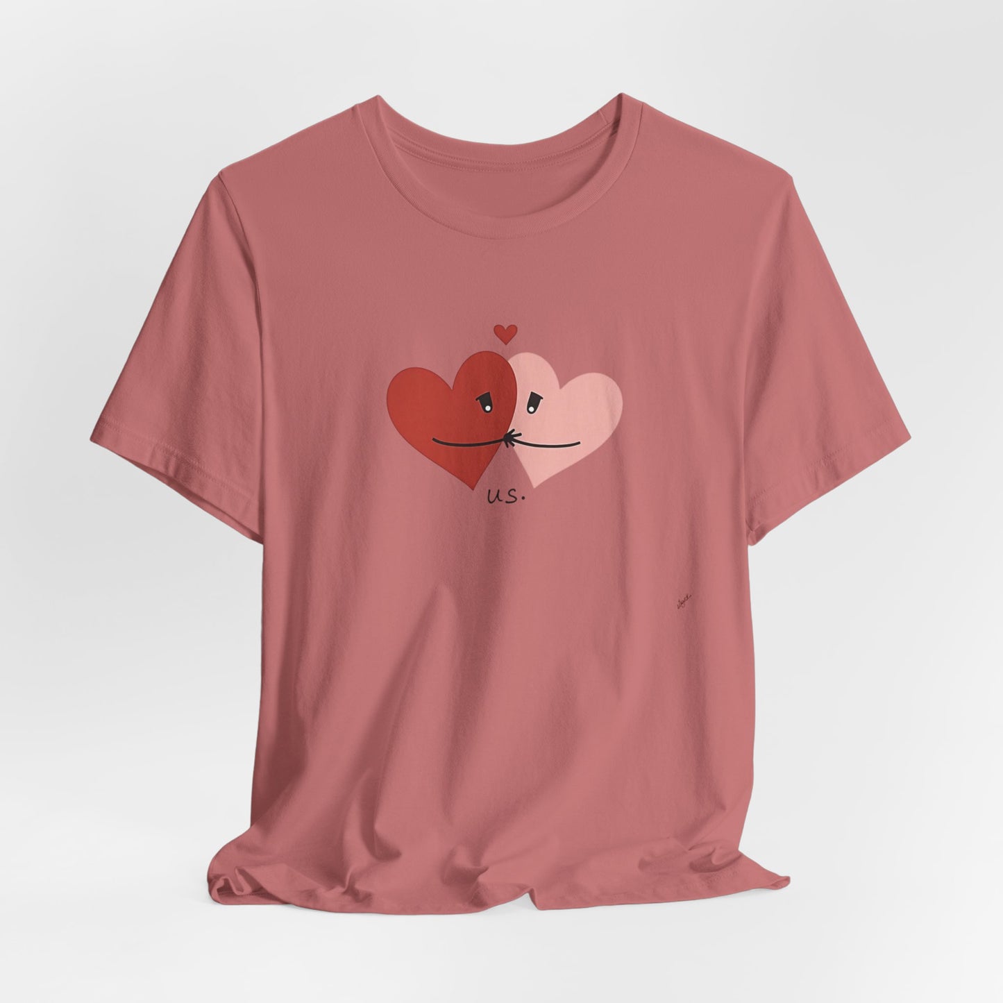 T-Shirt — Cute Kissing Hearts "Us" Valentine Tee