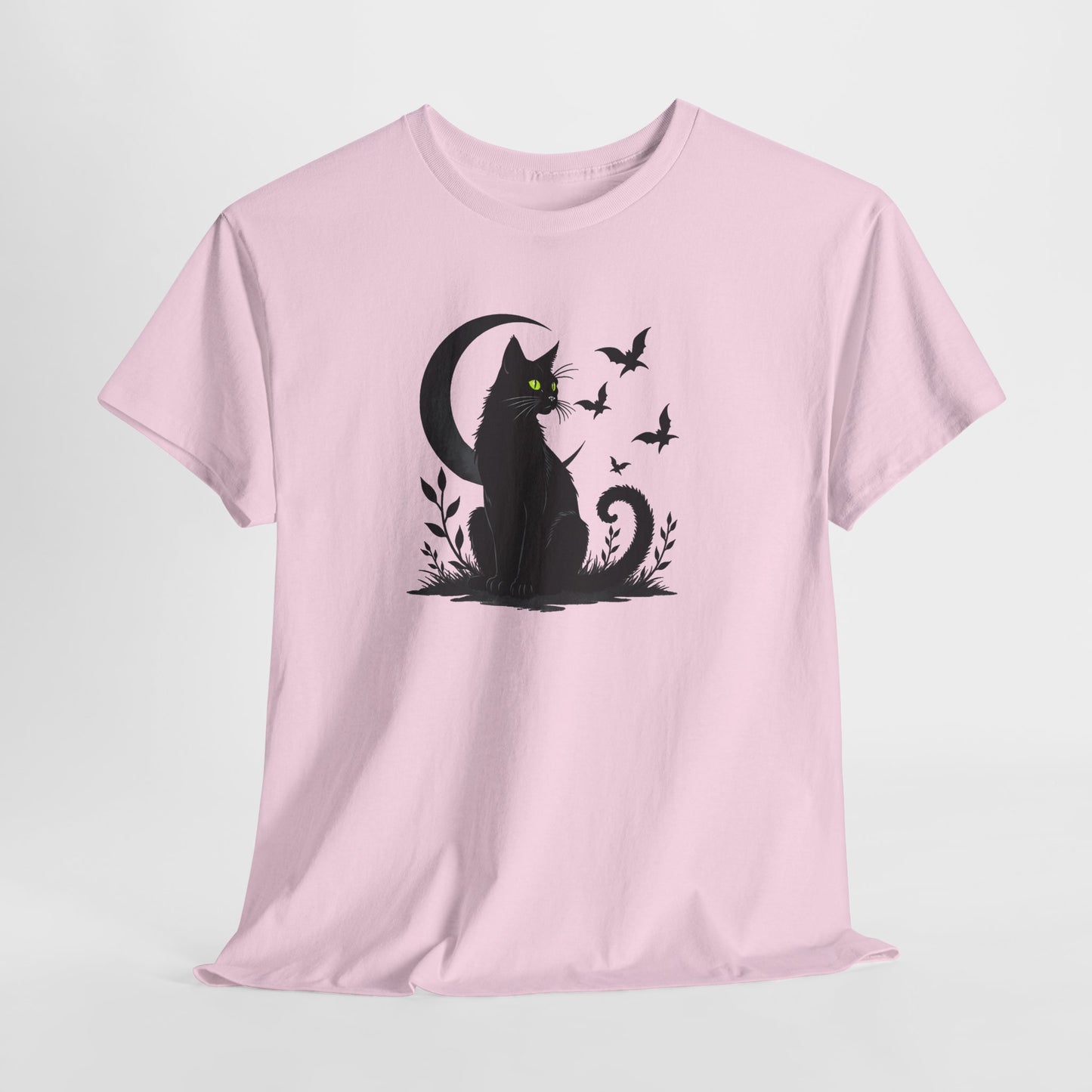 Black Cat Moon T‑Shirt — Gothic Cat Silhouette Tee