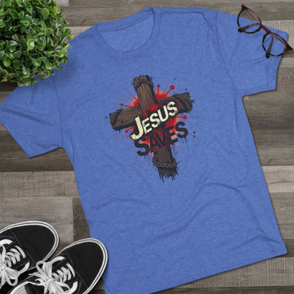 Jesus Saves Cross Tee — Christian Faith Graphic T-Shirt