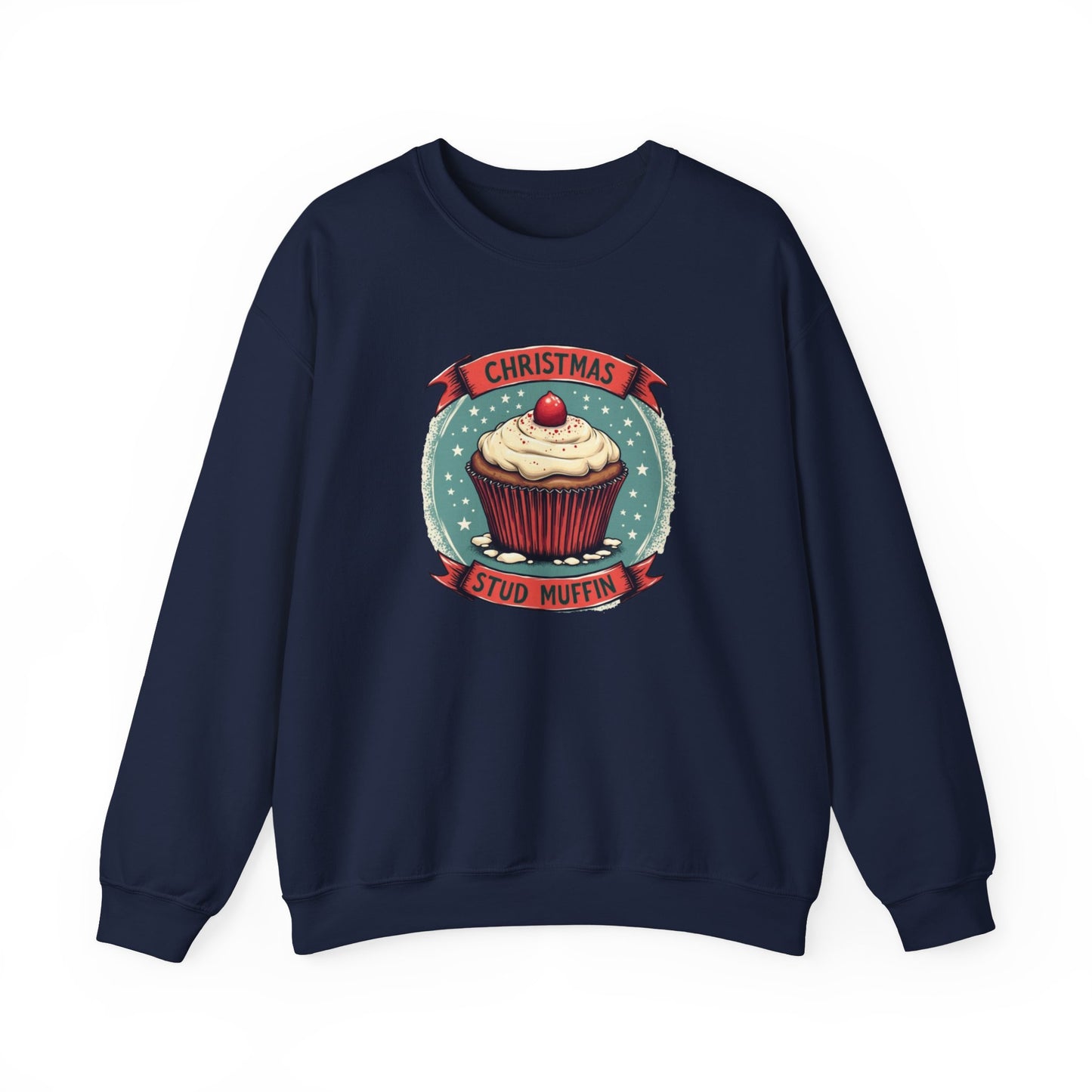 Christmas Stud Muffin with Icing Sweatshirt - Cute Holiday Cupcake Crewneck