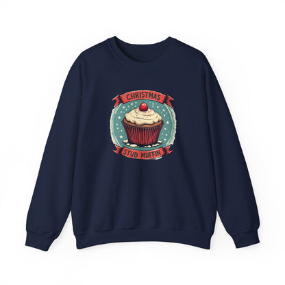 Christmas Stud Muffin with Icing Sweatshirt - Cute Holiday Cupcake Crewneck