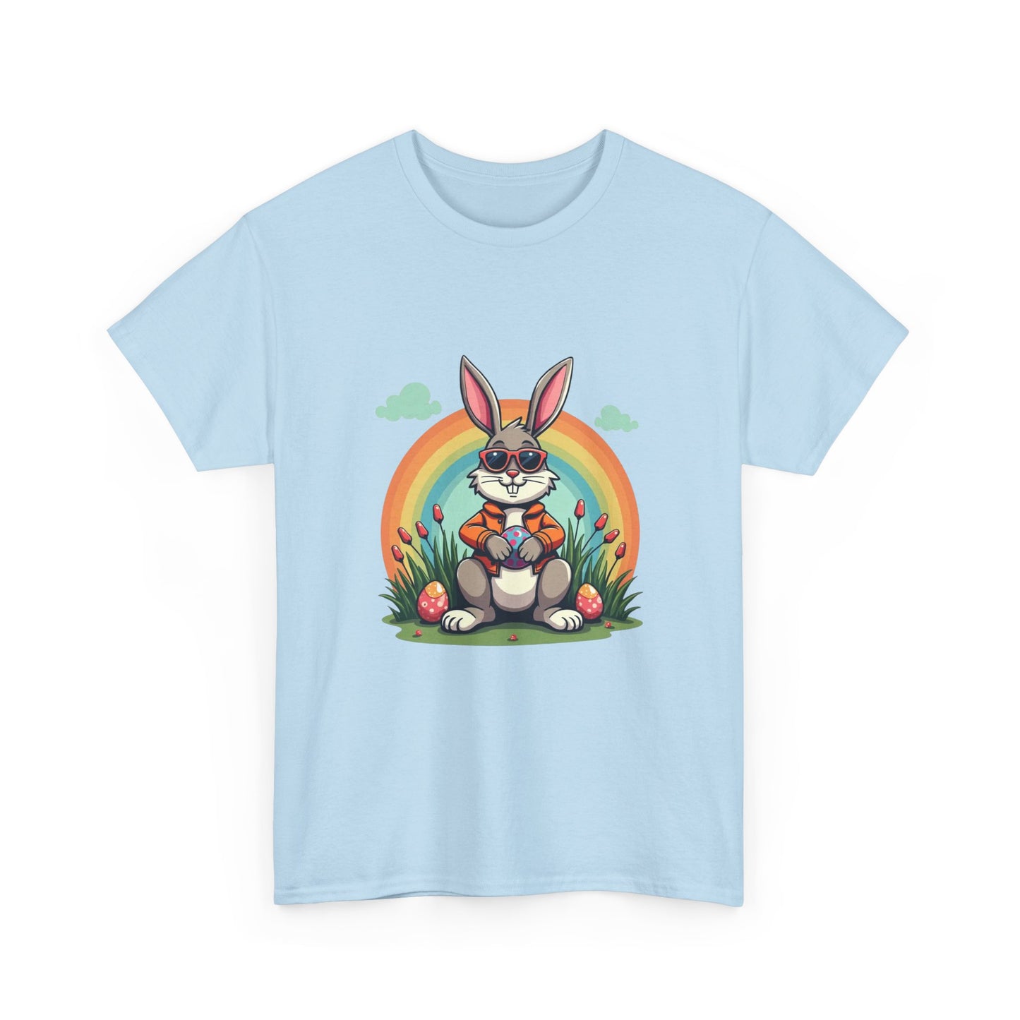 Easter Bunny Rainbow T-Shirt — Cute Bunny Holding Eggs Tee