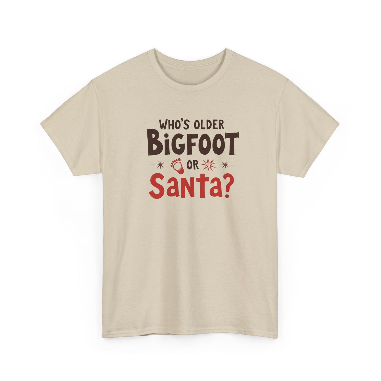 Bigfoot or Santa, Unisex Heavy Cotton Tee