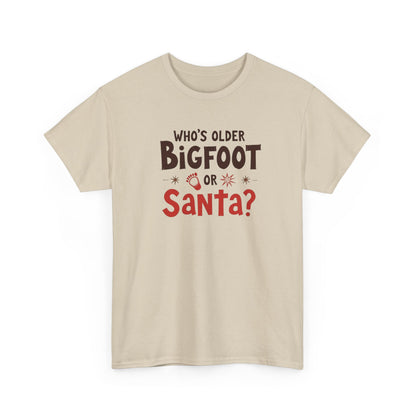 Bigfoot or Santa, Unisex Heavy Cotton Tee