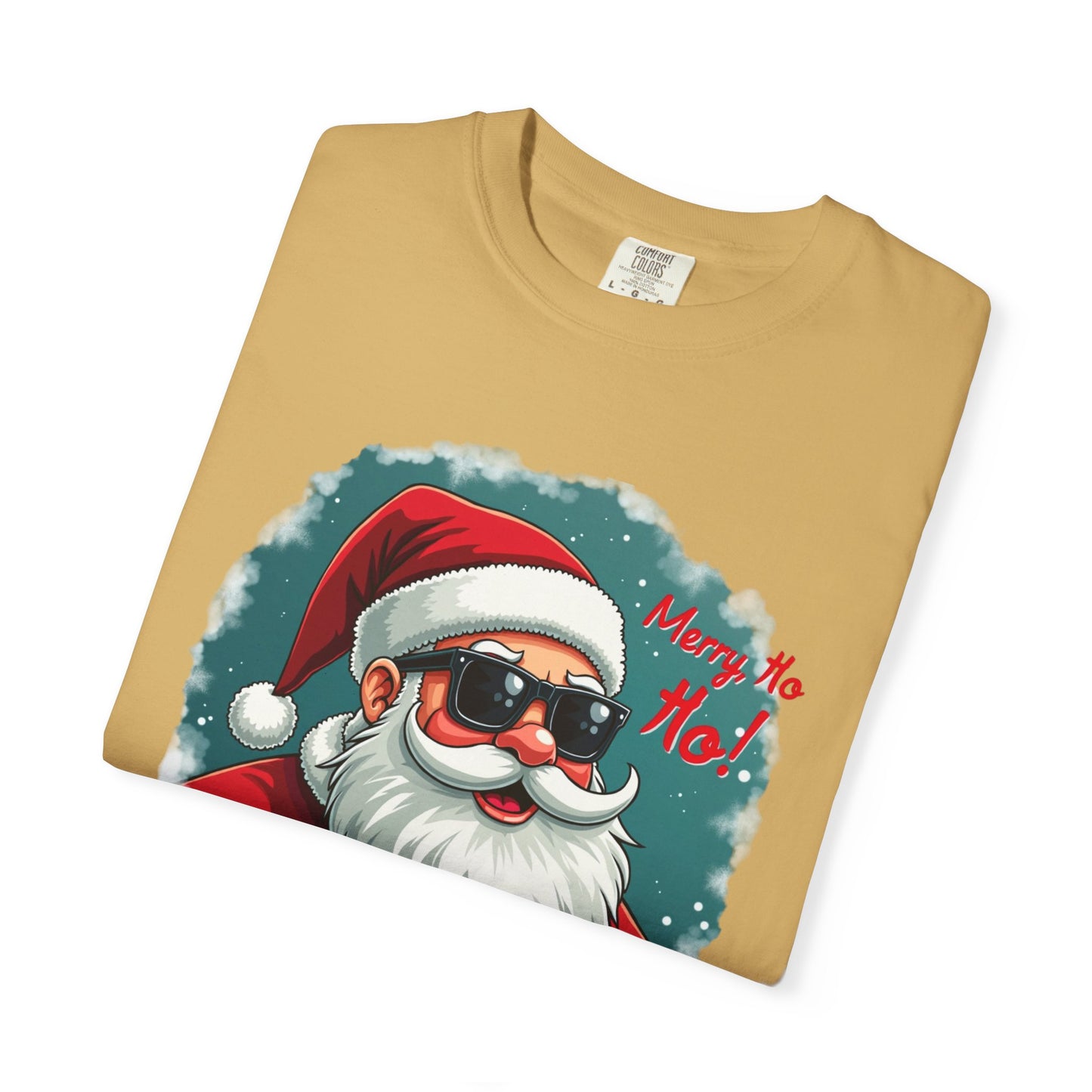 Santa Sunglasses T-Shirt — "Merry Ho Ho!" Cool Retro Christmas Tee