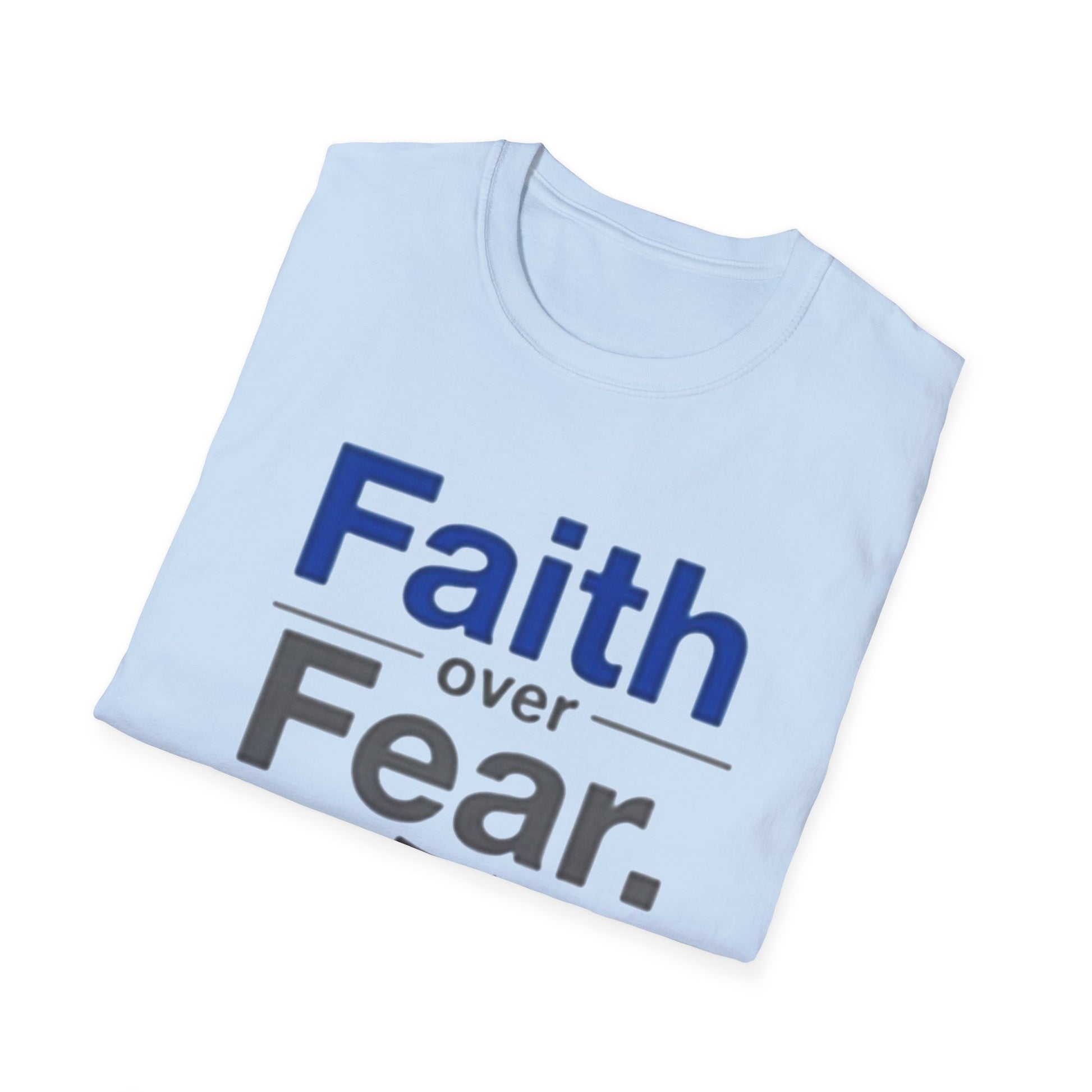 Faith Over Fear Unisex Softstyle T-Shirt | Inspirational Tee for Motivational Gifts, Everyday Wear, Faith, Courage, Positive Vibes - Psychonaut Swag