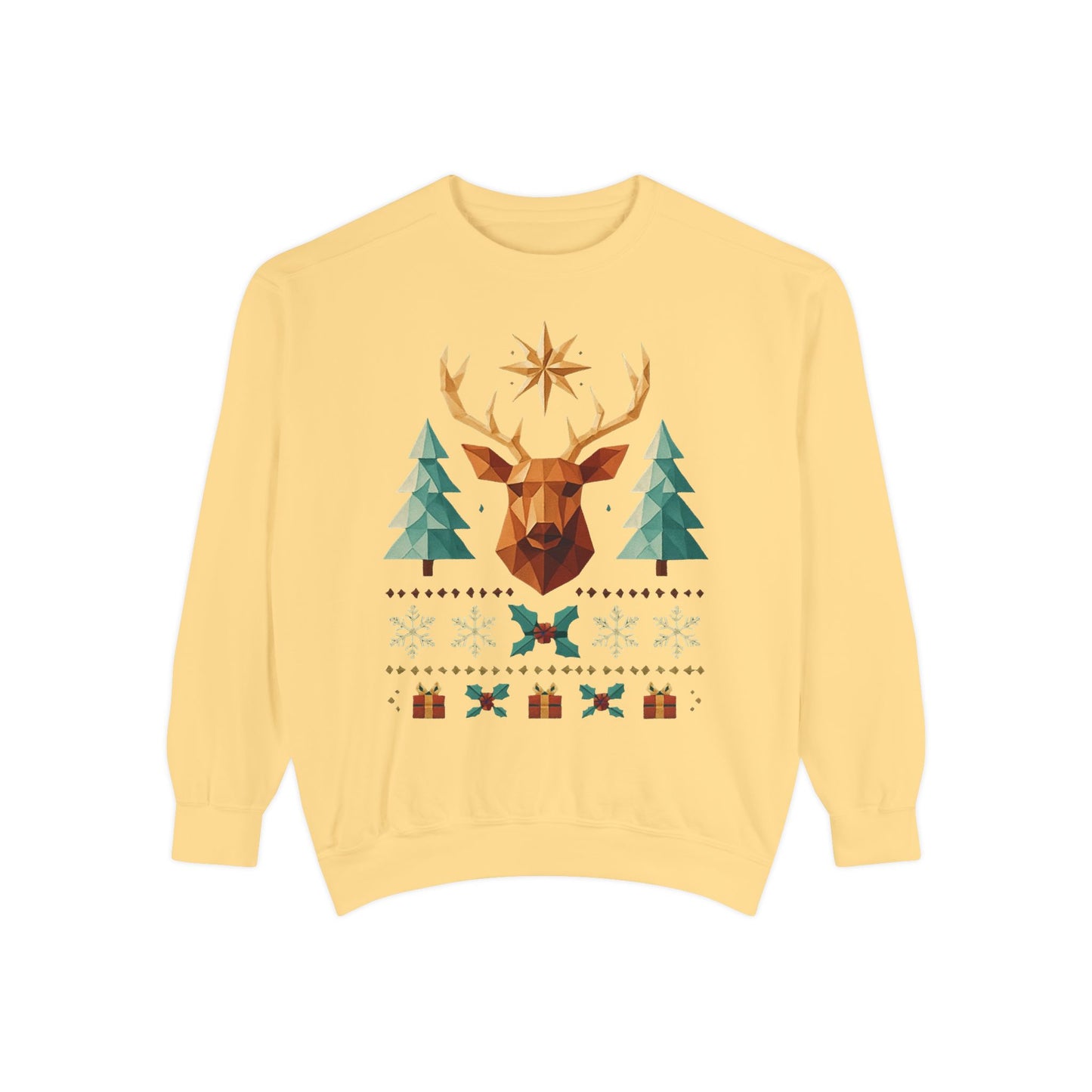 Reindeer Forest Sweatshirt — Vintage Holiday Moose Crewneck