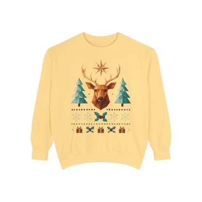 Reindeer Forest Sweatshirt — Vintage Holiday Moose Crewneck