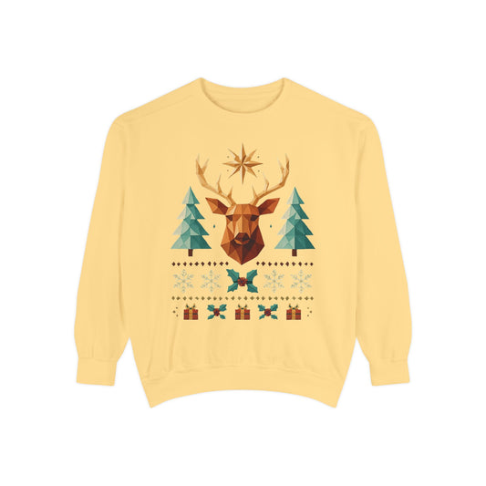 Reindeer Forest Sweatshirt — Vintage Holiday Moose Crewneck