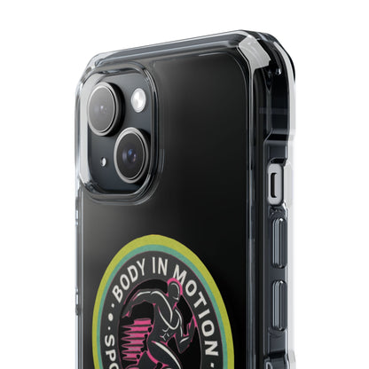 Sports Massage, Clear Magnetic Phone Case — "Body in Motion Sports Massage" PopGrip Compatible