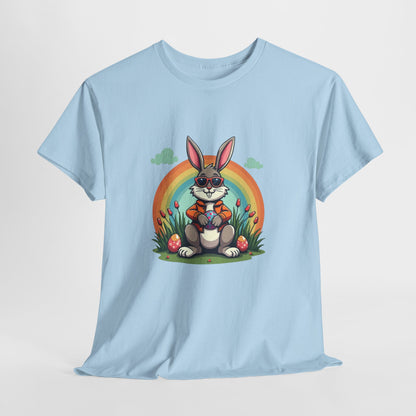 Easter Bunny Rainbow T-Shirt — Cute Bunny Holding Eggs Tee