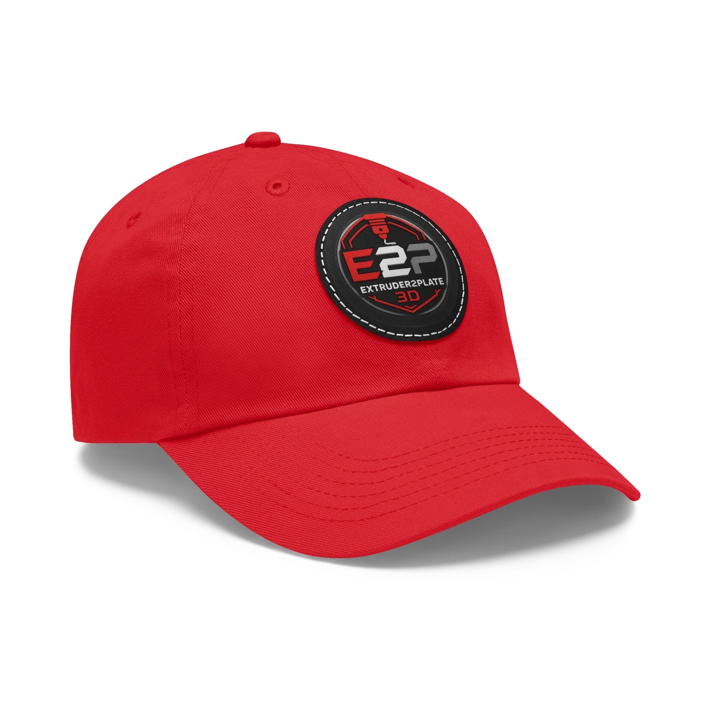 Extruder2Plate, Dad Hat with Leather Patch (Round)