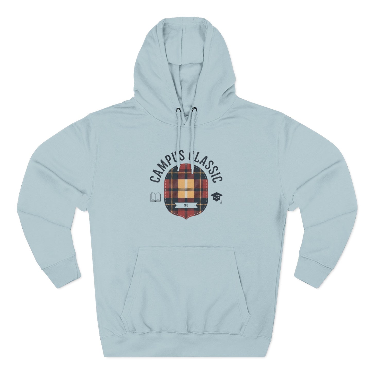 Campfire Classic Plaid Hoodie — Vintage Camping Fleece Pullover