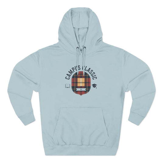 Campfire Classic Plaid Hoodie — Vintage Camping Fleece Pullover