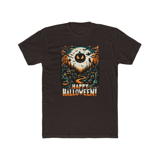 Happy Halloween Graphic Tee, Unisex Cotton Crew Tee, Funny Halloween Shirt, Spooky Apparel, Fall Festive Outfit